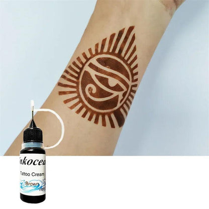 Natural Indian Henna Brown Color Tattoo Paste Cone Temporary Drawing Tattoo Stencil Women Makeup Body Art Cream