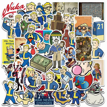 50PCS Fallout Role Playing Game Cool Decals For Decorative Skateboard Refrigerator Toolbox Computer DIY Waterproof Stickers