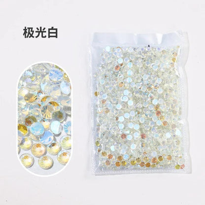 All Size Glass Noctilucent Fluorescence Crystal Neon Non Hot Fix Rhinestones FlatBack Strass Fabric Garment Nail Art Decorations