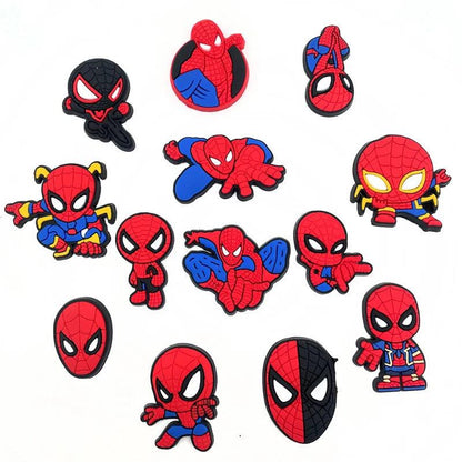 Miniso Spider-Man Shoe Charms Set For Clog Sandals Cute Sports Style Pvc Drip Molding Hole Shoes Accessories Party Gifts