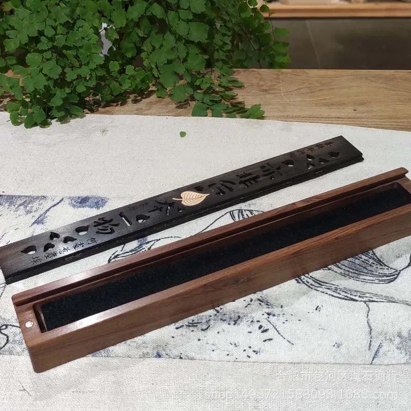 Creative Retro Black Home Office Wooden Incense Holder Incense Burner Traditional Chinese Type Wood Handmade Carving Censer Box - HighGloss Shop