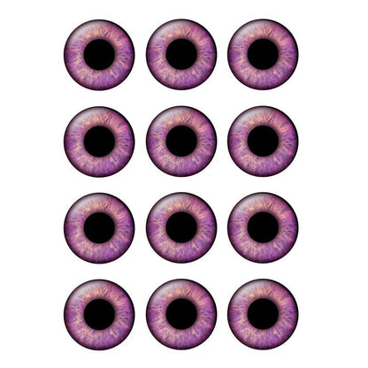 24pcs/bag 14mm Purple Pupil Eyes Chips Suitable for Blythe Doll Glass Cabochons DIY Accessories Bulk Items Wholesale H216