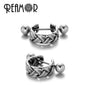 REAMOR Gothic U Shaped Hoop Earrings Women Men Stainless steel X Symbol Piercing Clip On Earrings Punk Trendy Jewelry Gift 1 Set - HighGloss Shop