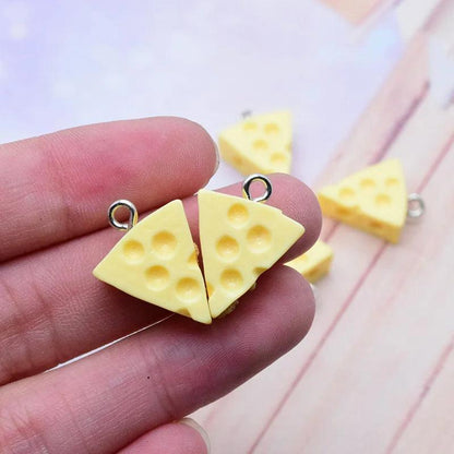 10pcs Kawaii Mini Triangle Cheese Resin Charms INS Yellow Food Pendant For Earring Keychain Decor Diy Jewelry Making