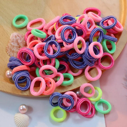 100PCS Box Mini Candy Colors Cute Girls Elastic Hair Ties Baby Small Hairbands Soft Cotton Ponytail Holder Hair Accessoires