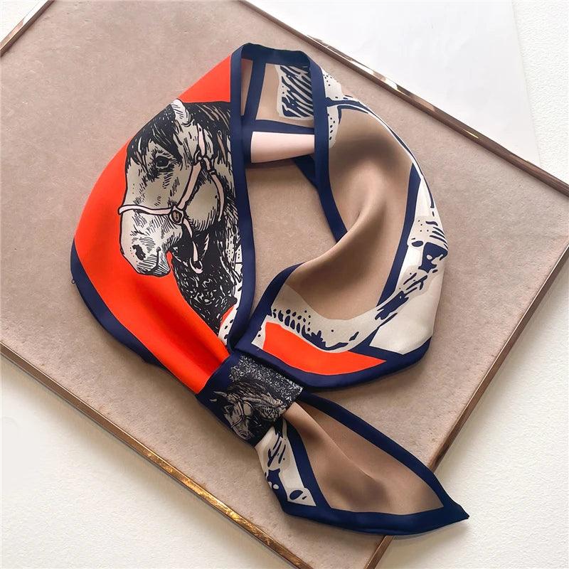 2023 New Luxury Brand Skinny Neckerchief Scarf For Women Satin Silk Ribbons Bandana Ladies Neck Tie Wrist Wrap Shawl Echarpe