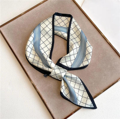 2023 New Luxury Brand Skinny Neckerchief Scarf For Women Satin Silk Ribbons Bandana Ladies Neck Tie Wrist Wrap Shawl Echarpe