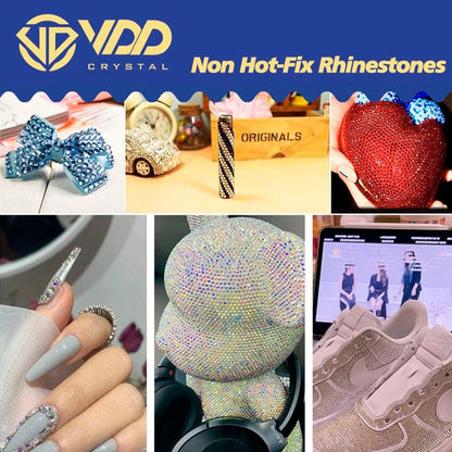 VDD 1440Pcs SS4-SS20 Mix Size Clear Crystal Non HotFix Gold Flatback Rhinestones Glitter Stones Nail Art DIY Crafts Decorations