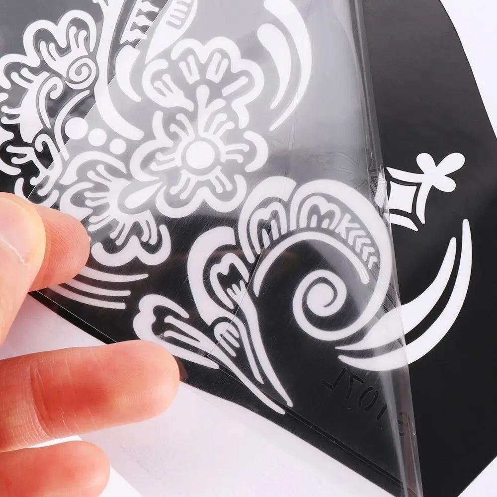 Temporary Tattoo Hollow Henna Palm Tattoo Stencil Professional Wedding Tool Hand Foot Body Art Sticker Tattoo Stencil Template