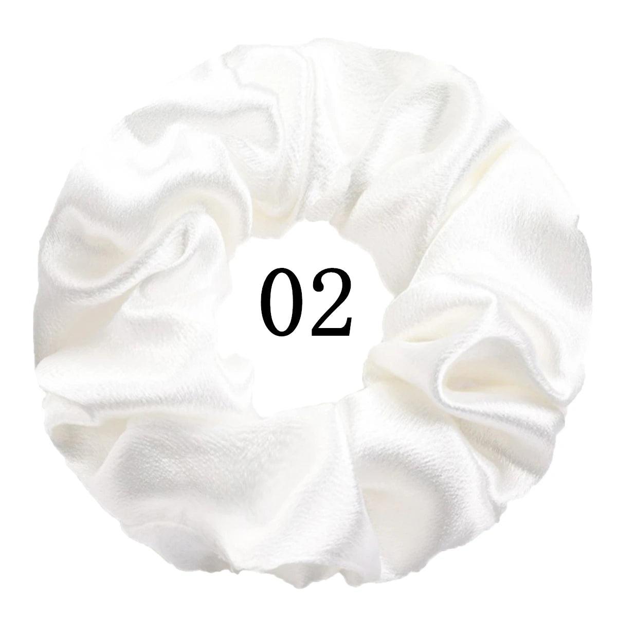 5/1pc Accessoires Women Girls Silky Satin Hair Scrunchies Solid Stretch Elastic Simple Elegant Rubber Band Ponytail Tie low cost