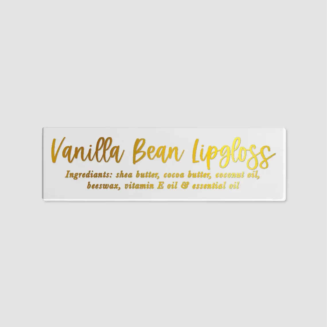 50pcs 45x15mm Clear Gold Foil Name Text Stickers Labels Small Sticker Lip Color Sticker Name Product Packaging