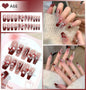 24pcs Luxury Handmade Nail Art Glossy Long Ballet Fake Nails Full Rhinestone Press On Nails Y2K False Nails For Women Girl Party