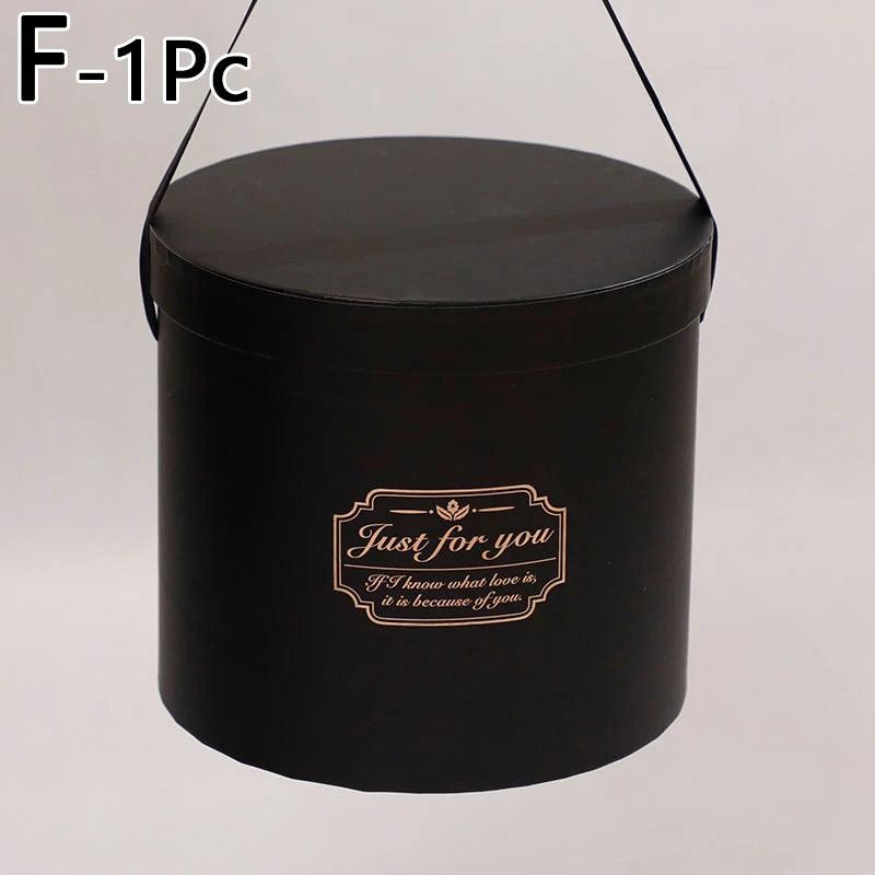 Round Floral Boxes Flower Packaging Paper Bag Gift Storage Box Snacks Candy Packaging Box With Lid Lanyard