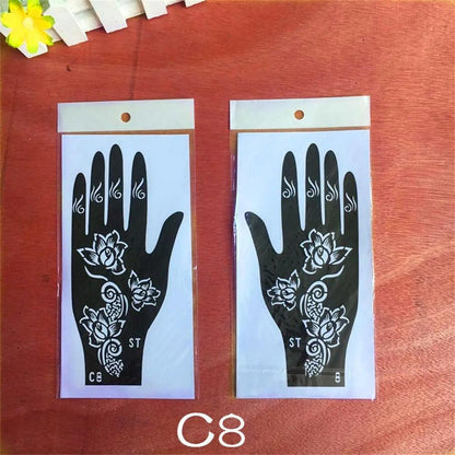 2024 New Professional Henna Stencil Temporary Hand Tattoo Body Art Sticker Template Wedding Tool Flower Tattoo Stencil