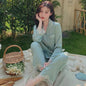 High Quality Light Luxury Ice Silk Pajamas Women's Pajama Spring and Autumn Style Long Sleeve Home Set Nightwear Sleepwear