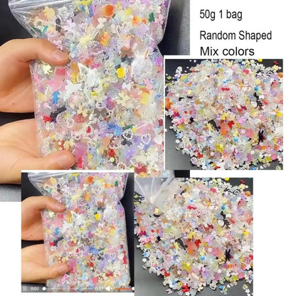 500-600pcs Bow Flower Nail Art Resin Decorations Mix Shapes Nail Charms Press on Manicure Supplies Jewelry Kawaii Accessories *& - HighGloss Shop