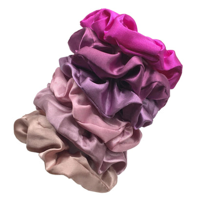 25/10//6pcs Satin Scrunchies Girls Elastic Hair Band Ponytail Holder Ties Rubber Bands Fashion Women Accessories Solid Scrunchy