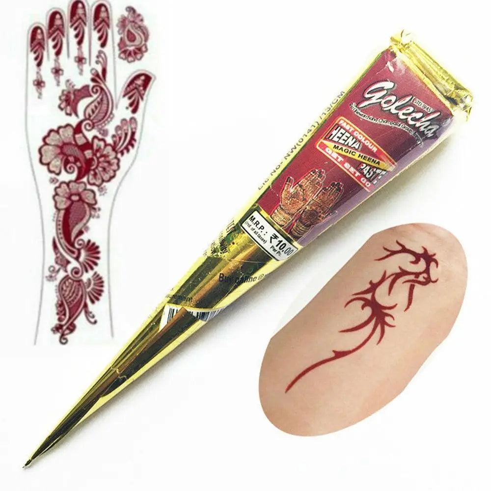 3 colors Natural Herbal Henna Cones Temporary Tattoo Body Art Paint Mehandi Ink