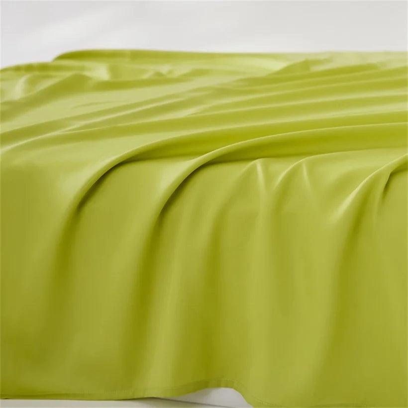 100% Mulberry Silk Flat Bed Sheet for Double Bed Single Queen King Solid Color Top Sheets for Beds Luxurious Smooth Bed Cover