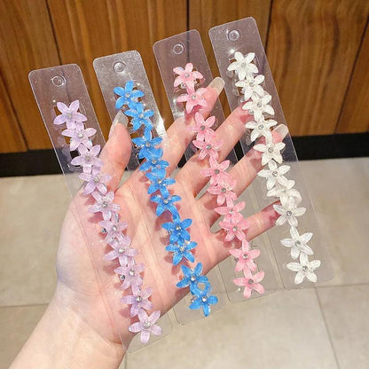 10PCS Children's Braided Flower Hair Buckle Braided Hair Braid MIni Claw Headdress Fashion Hair Accessoires