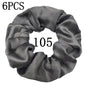 6pcs/lot Hair Scrunchies Bands Scrunchy Ties Ropes Ponytail Holder for Women or Girls Accessories Satin Headwear Solid 100 Color