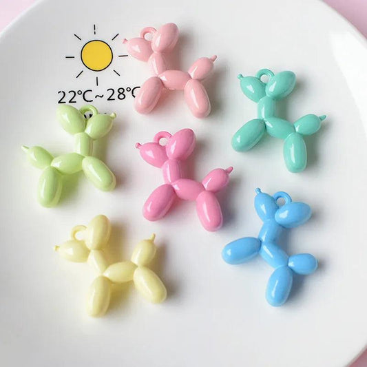 10pcs European Popular Colorful Dog Acrylic Charms 32x32mm Cute Earring Keychain Pendant Diy Jewelry Make