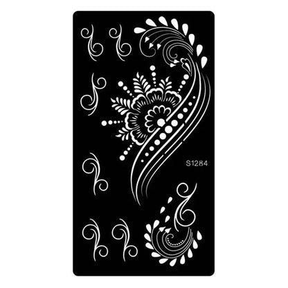 Heallor 1 Pcs Tattoo Stencils Henna India Hollow Airbrush Stencil Waterproof Arm Body Temporary Tattoo Stencil Sticker for Drawi