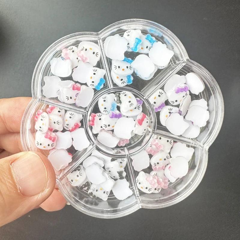 Sanrioed Hello Kitty DIY Nail Art Jewelry Decor Kawaii Kuromi Charms For Manicure DIY Nail Parts Rhinestone Toy Gift for Girls