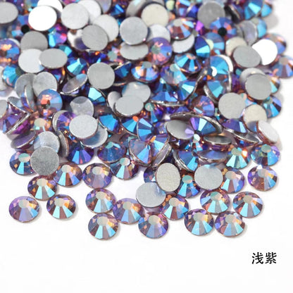 ss3-ss30 AB plating Crystal Rhinestones Non Hot Fix Flat Back Strass & Fabric Garment rhinestones for nails Decorations