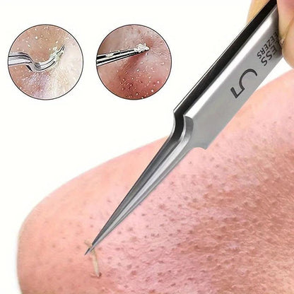 Ultra-Fine No. 5 Cell Acne Blackhead Clip Tweezers Beauty Salon Special Acne Needle Facial Care Tool