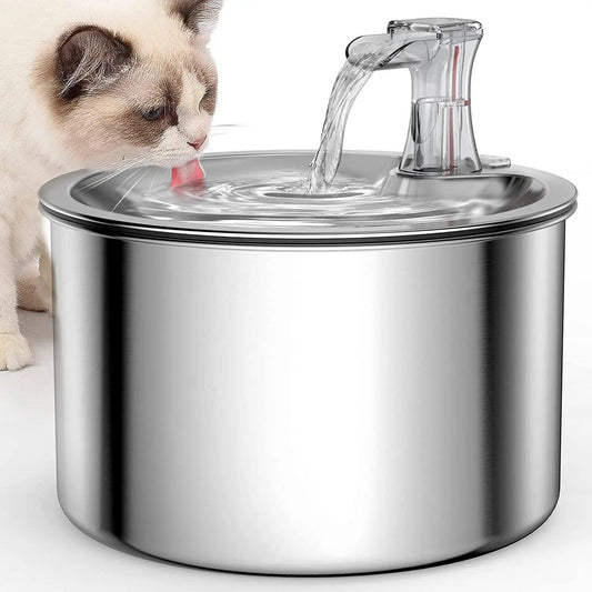 2L fully stainless steel pet water dispenser Automatic cat water fountain with optional sensor  and heater - HighGloss Shop