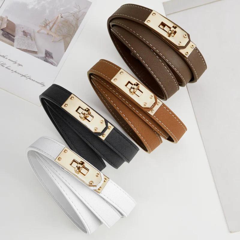 Fashion reliable Designer Belts For Women High Quality Luxury Brand Black Leather White Thin Corset Belt Brown Dress Wayband