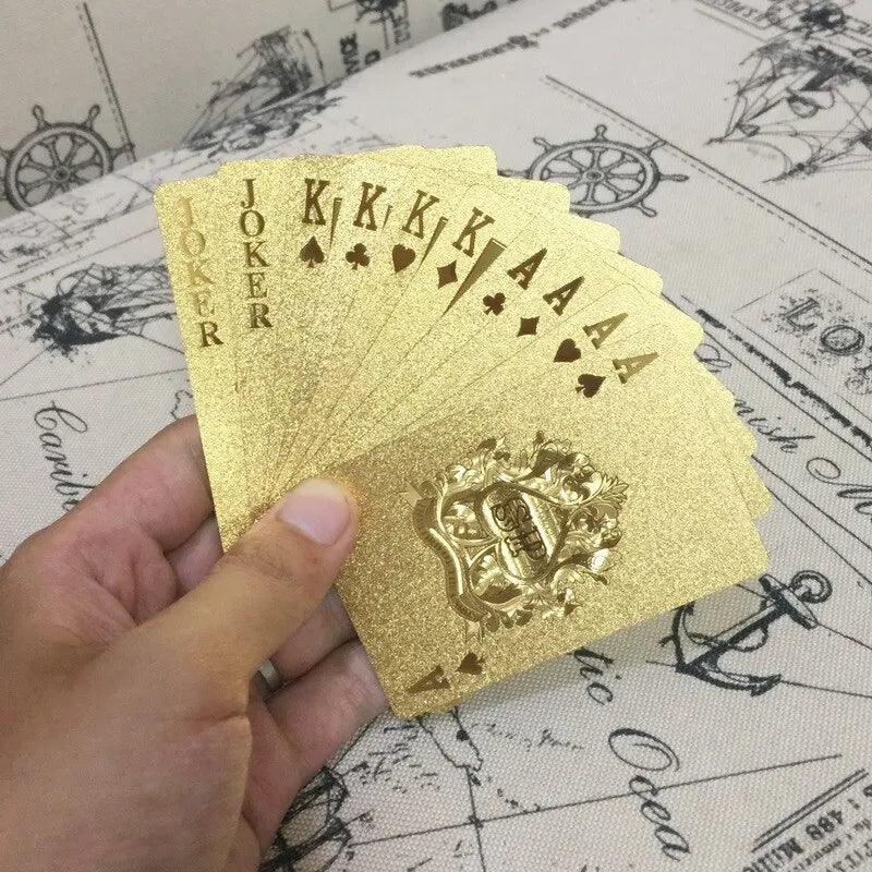 24K Gold Foil Playing Cards Deck - Perfect For Poker, Practical Jokes & Party Gifts Christmas Halloween Thanksgiving Gift - HighGloss Shop