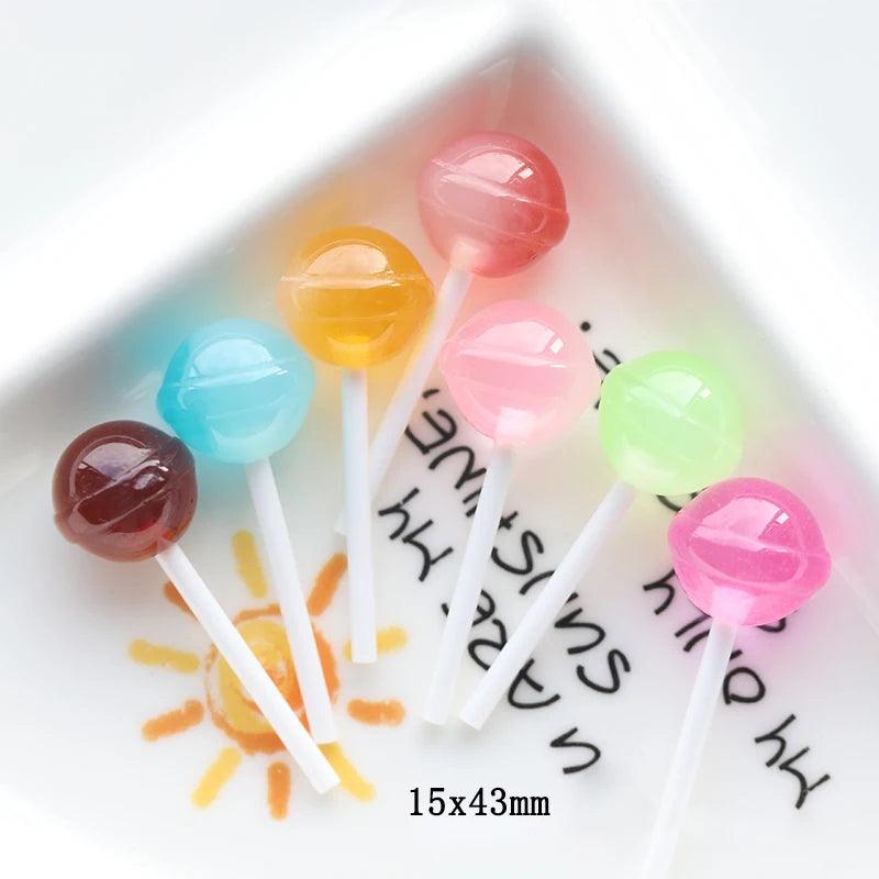 10pcs Simulation 3D Planet Lollipop Resin Charms Sweet Food Pendant For Earring Keychain Diy Crafts Jewelry Make