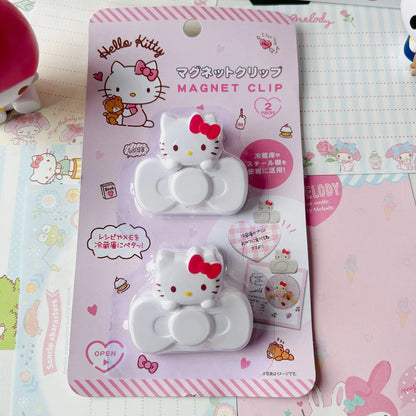 Sanrio Hello Kitty Melody Storage Food Seal Clips Sealer Clamp Magnetic Fridge Sticker Ticket Holder Hand Acount Folder Gifts