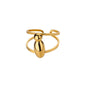 Gold Color A-Z Letter Alphabet Rings for Women Gothic Double Layer Thick Initial Letter Femme Ring Stainless Steel Jewelry Gift