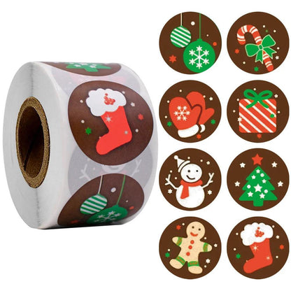 500pcs Round Labels Kraft Paper Thank You Sticker Dragees Candy Bag Flower Gift Box Cake Boxes and Packaging Wedding Stickers