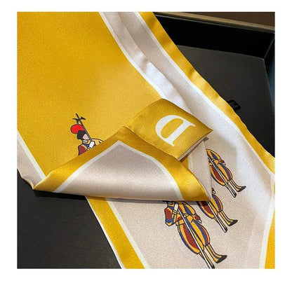 2023 New Luxury Brand Skinny Neckerchief Scarf For Women Satin Silk Ribbons Bandana Ladies Neck Tie Wrist Wrap Shawl Echarpe