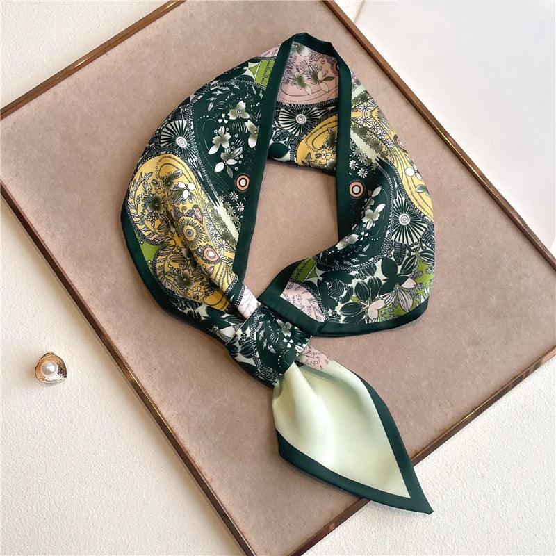 2023 New Luxury Brand Skinny Neckerchief Scarf For Women Satin Silk Ribbons Bandana Ladies Neck Tie Wrist Wrap Shawl Echarpe