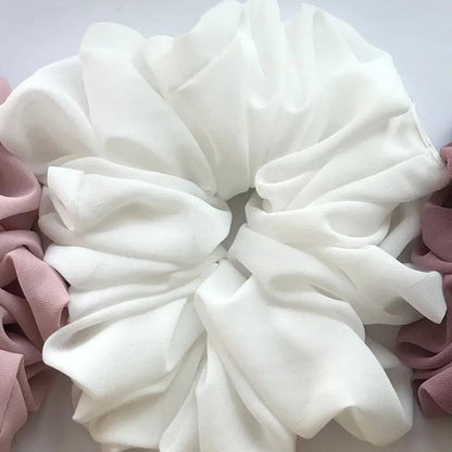 Big Size Chiffon Scrunchies For Muslim Women Custom Elastic Volumizing Oversized Neat stitching Malaysian Bunch Hair Tie