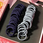 50PCS/Set 5CM Solid Color Cotton Hair Ties For Women Hairbands Elastic Rubber Bands Seamless Link Rope Hair Accessories