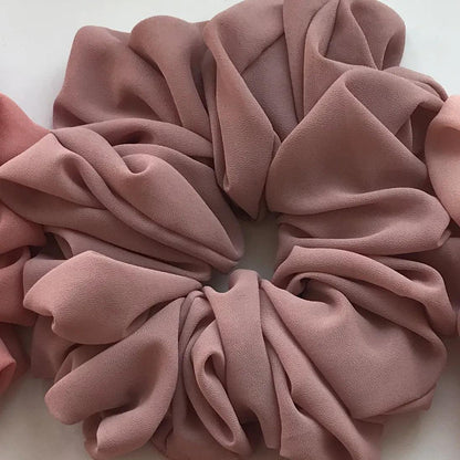 Big Size Chiffon Scrunchies For Muslim Women Custom Elastic Volumizing Oversized Neat stitching Malaysian Bunch Hair Tie