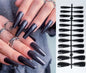 Black Green Long Coffin False Nails Gradient Color Press on Nails Full Cover Ballet Fake Nails Tips for Women Girls DIY Manicure