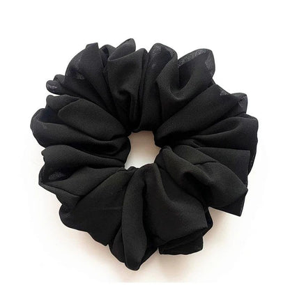 Big Size Chiffon Scrunchies For Muslim Women Custom Elastic Volumizing Oversized Neat stitching Malaysian Bunch Hair Tie