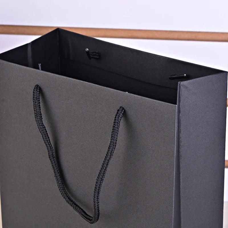 1pc High Quality Black Tote Bag Clothing Store Bag Exquisite Gift Bag Shopping Bag Supplies Multiple Sizes Available Paper Bag