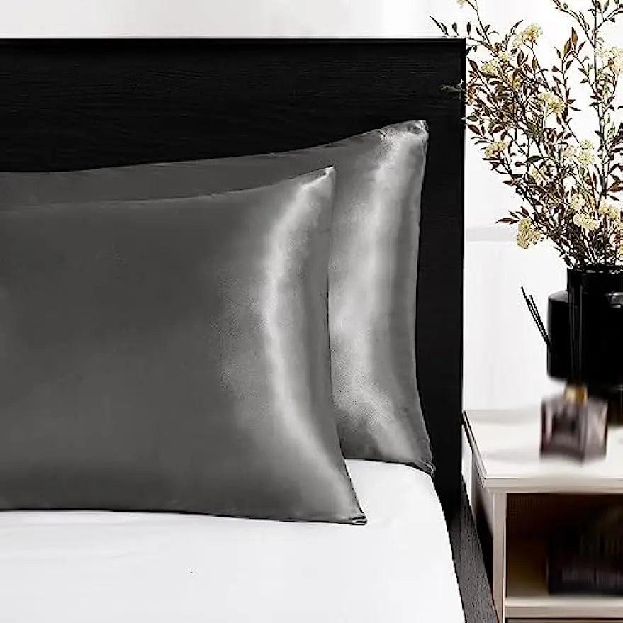 2pcs Satin Silk Pillowcase for Hair and Skin, Coral Pillow Cases Standard Size Set of   Super Soft Pillow Case