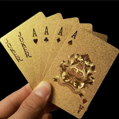 24K Gold Foil Playing Cards Deck - Perfect For Poker, Practical Jokes & Party Gifts Christmas Halloween Thanksgiving Gift - HighGloss Shop