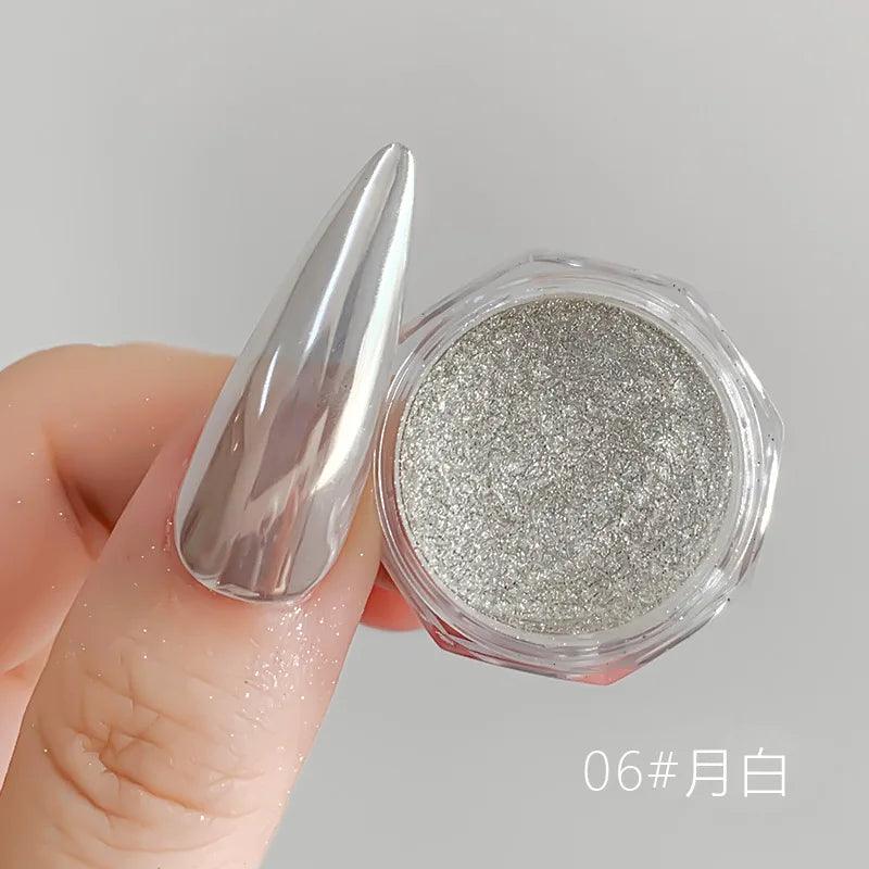 1Jar Aurora Broken Diamond Nail Powder Holographic Iridescent Aurora Powder Mermaid Pigment Glitter Nail Art Chameleon Powder