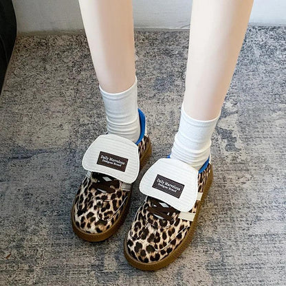 Luxury Women's Vulcanize Shoes Design Leopard Print Sneakers Women Trends Casual Sneakers Women Skateboard Shoes tênis feminino