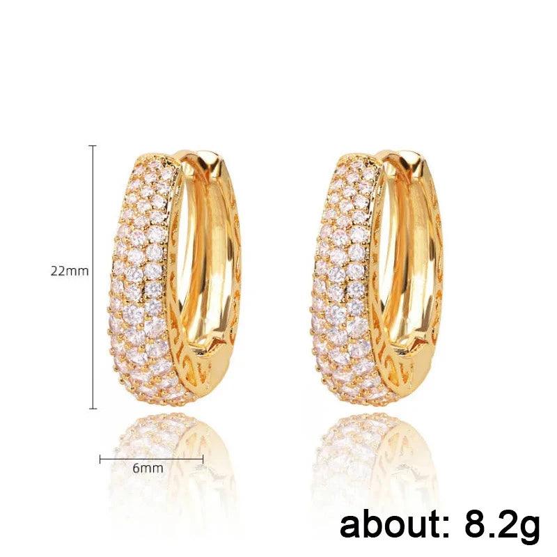 Luxury Hoop Earrings For Women Gold Color Hollow Out Design Temperament Female Ear Accessories Fashion Jewelry Gifts